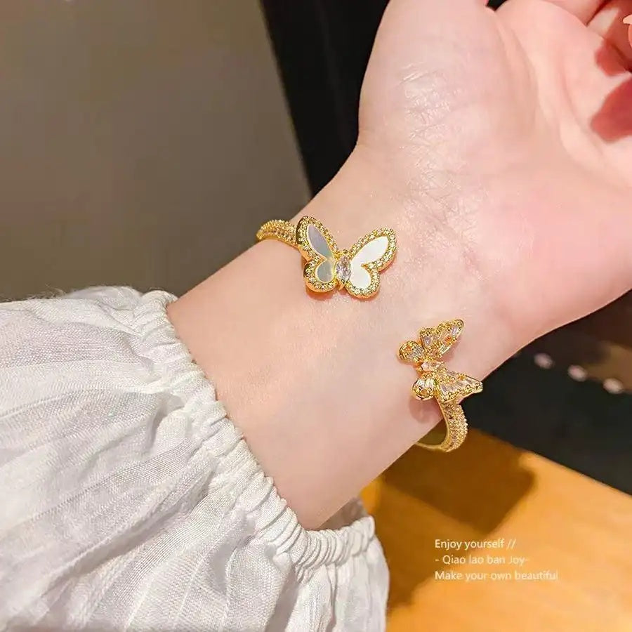 Crystal Butterfly Mother of Pearl Bracelet
