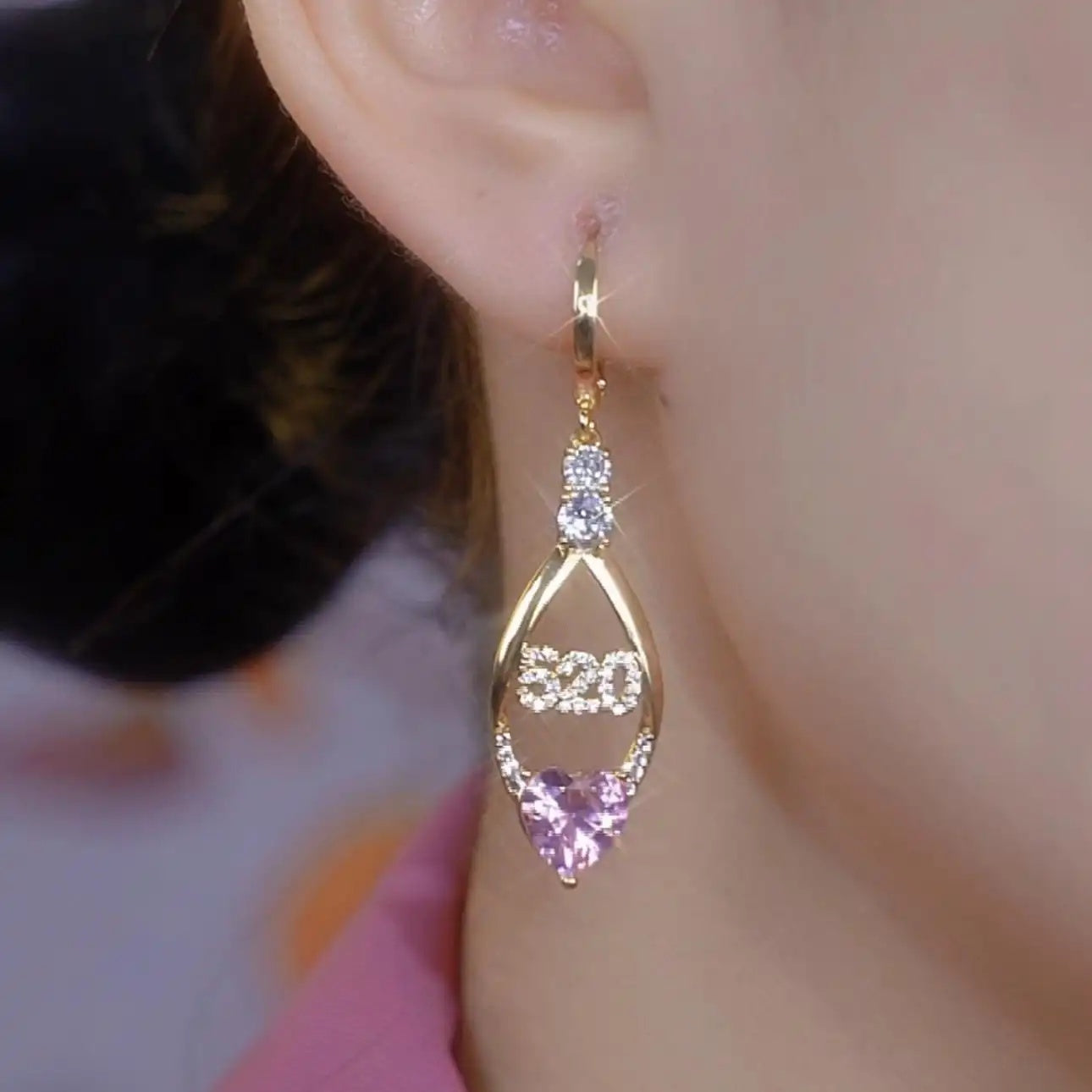 1314 Crystal Number Stud Earrings
