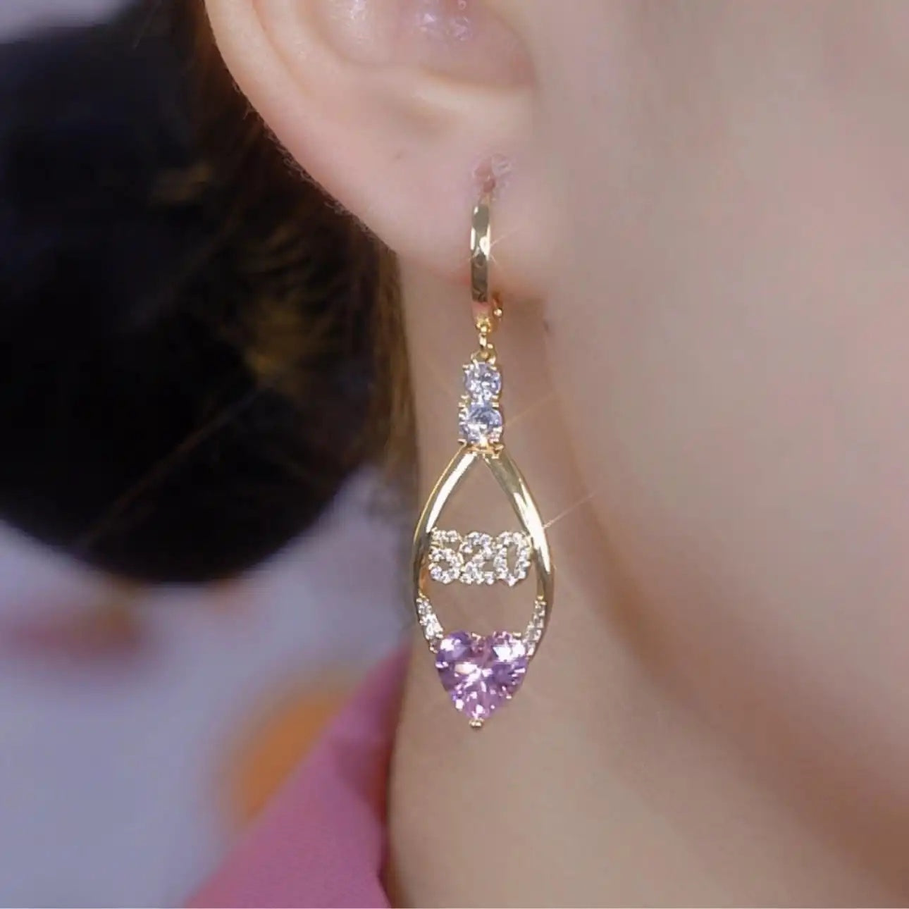 1314 Crystal Number Stud Earrings