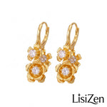 18k Crystal Flower Stud Earrings