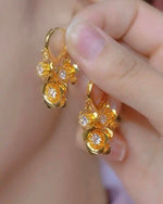 18k Crystal Flower Stud Earrings