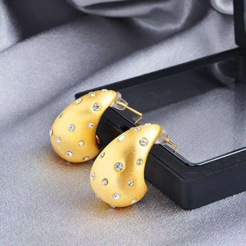 18k Gold-Tone Teardrop Stud Earrings
