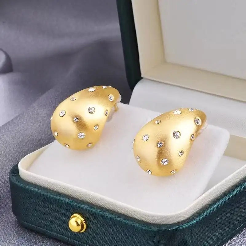 18k Gold-Tone Teardrop Stud Earrings