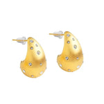 18k Gold-Tone Teardrop Stud Earrings