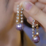18k Silver Purple Stud Earrings