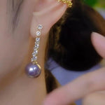 18k Silver Purple Stud Earrings