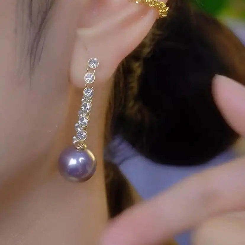 18k Silver Purple Stud Earrings