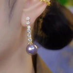 18k Silver Purple Stud Earrings