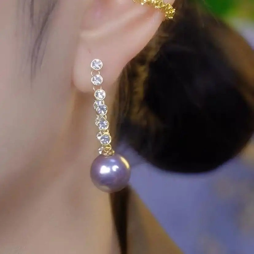 18k Silver Purple Stud Earrings