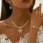 2- Claw Chain Crystal Heart Necklace
