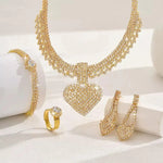 2- Claw Chain Crystal Heart Necklace