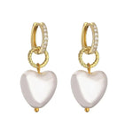 3d Heart-Shaped Pearl and Ear Jewelry Set