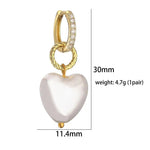 3d Heart-Shaped Pearl and Ear Jewelry Set