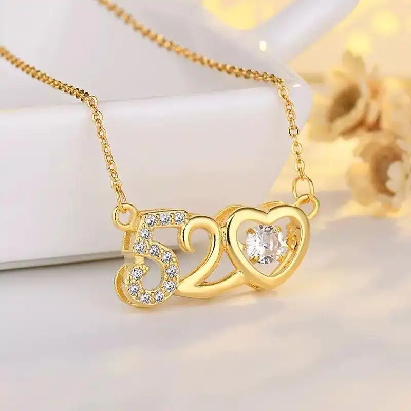 520 Digital Dynamic Heart Pendant Necklace