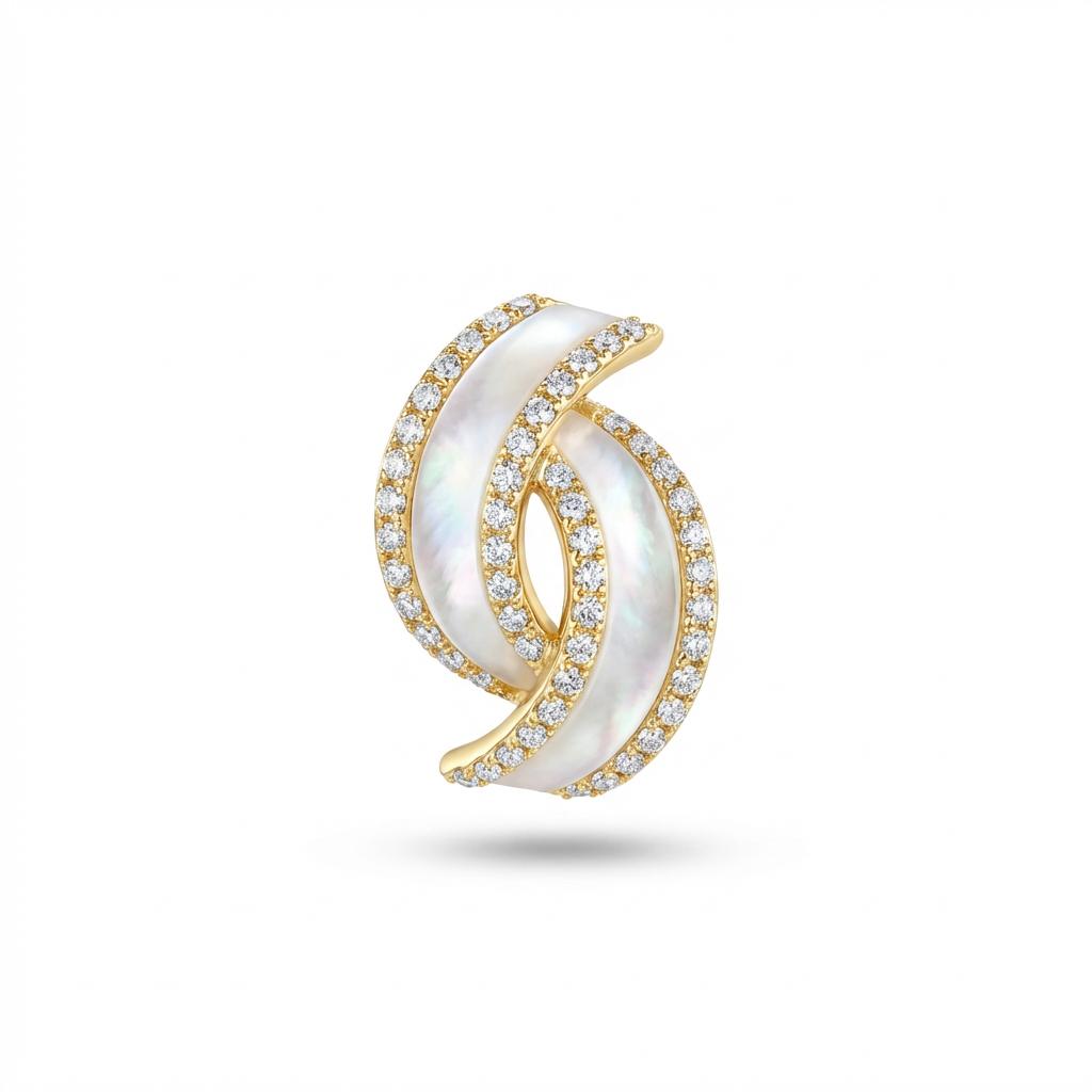 925 A Geometric Double O Stud Earrings