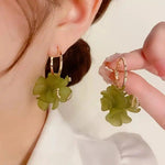 Acrylic Flower Korean Petal Hoop Earrings