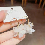 Acrylic Flower Korean Petal Hoop Earrings