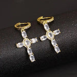 Adjustable Transparent Crystal Cross Ear Cuffs