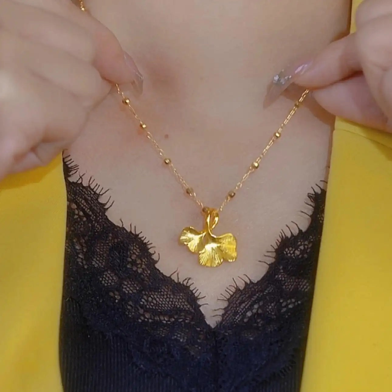 Almond Blossom Pendant Necklace