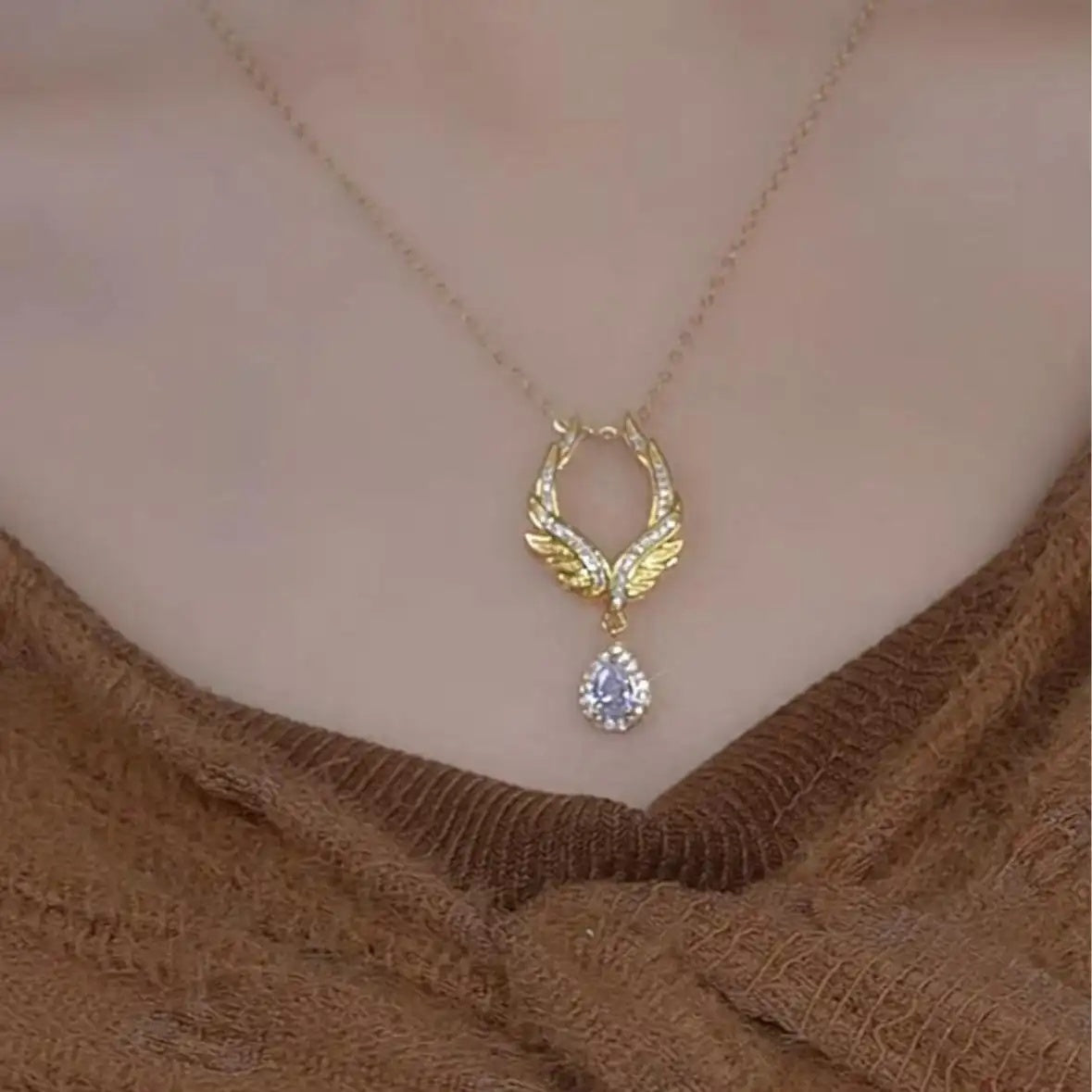 Angel Wing Tassel Necklace