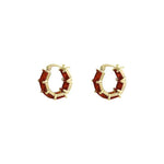 Angora Red Square Earrings