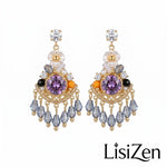 Antique Bohemian Crystal Drop Earrings