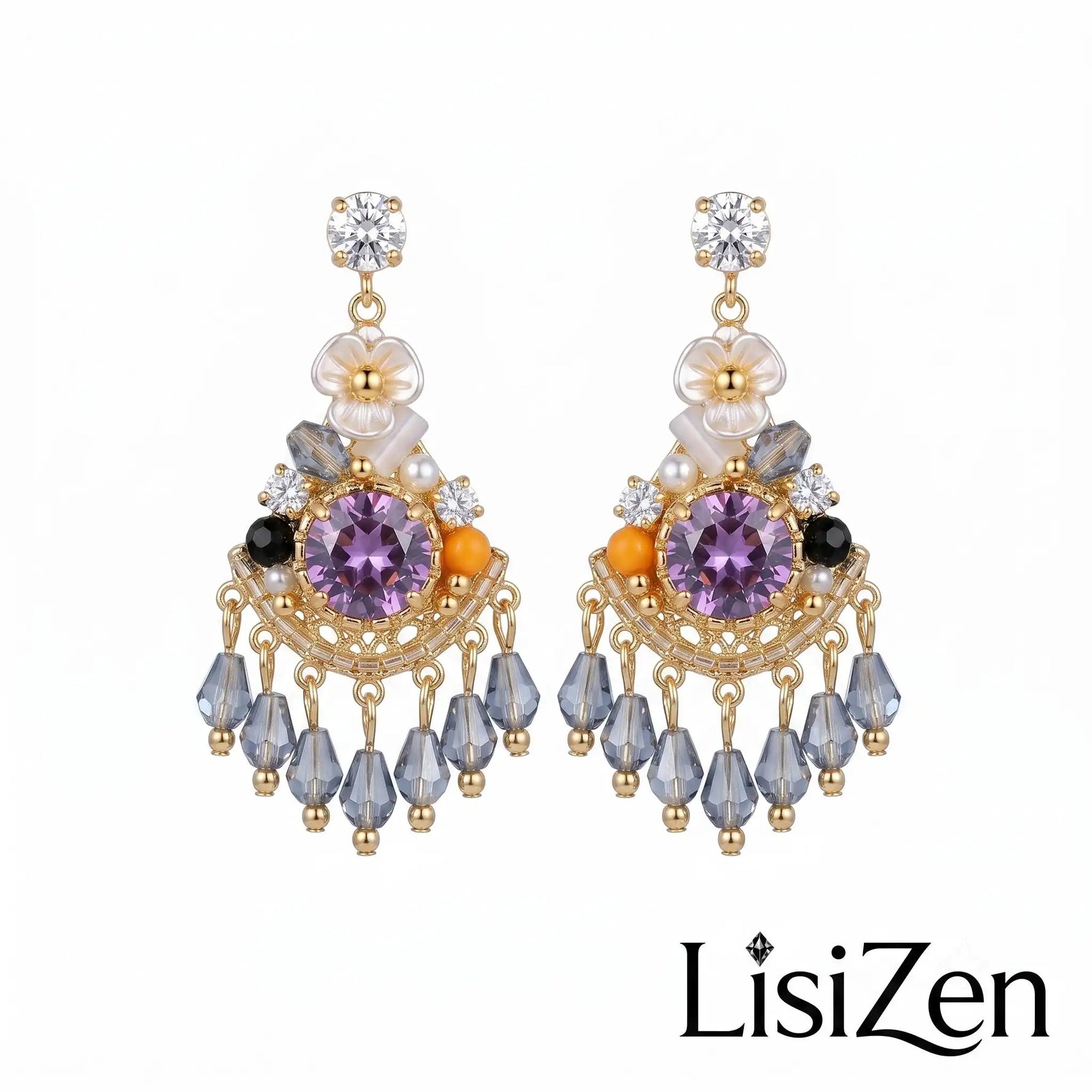Antique Bohemian Crystal Drop Earrings