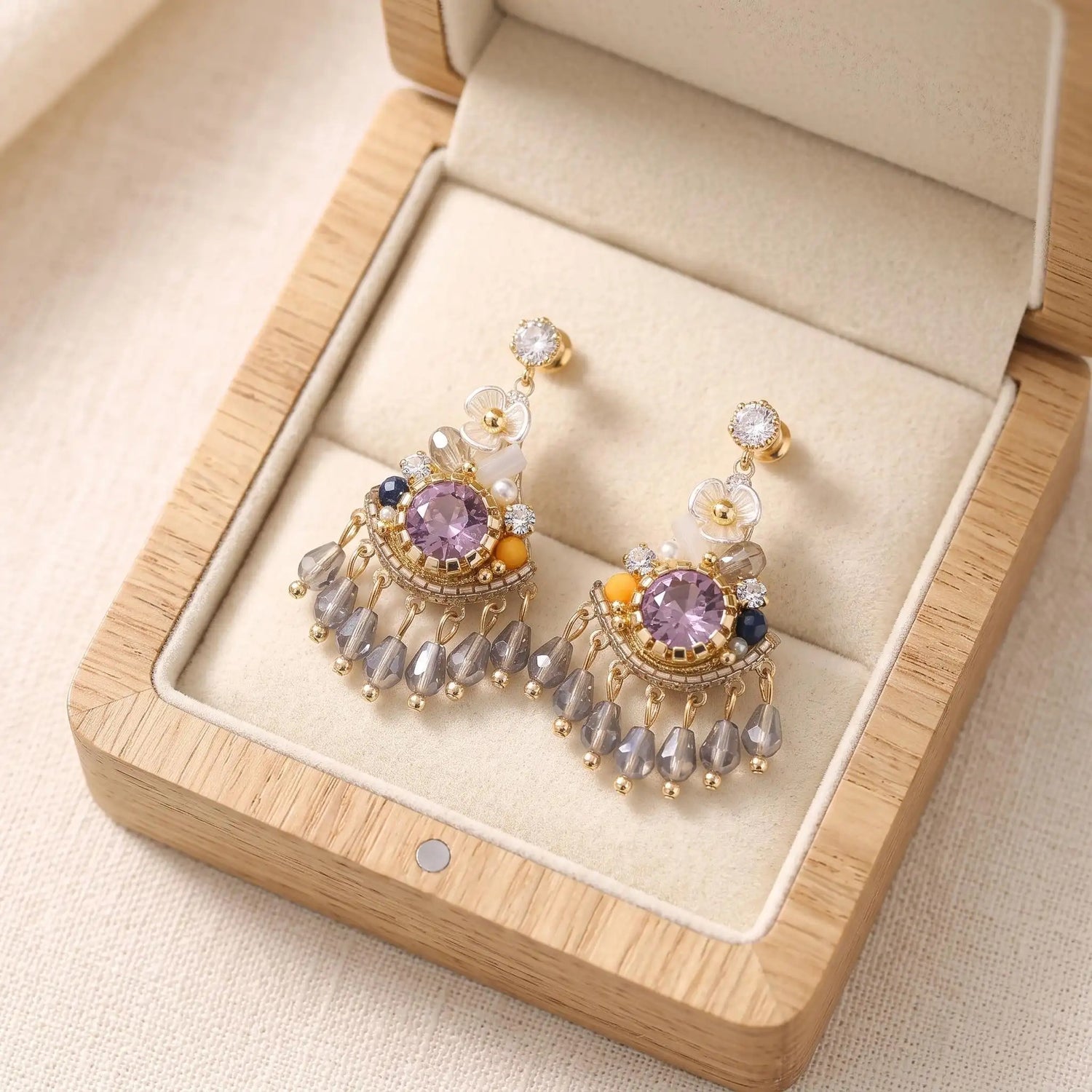Antique Bohemian Crystal Drop Earrings