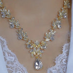 Antique-Finish Alloy Floral Bridal Necklace