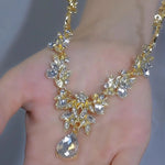 Antique-Finish Alloy Floral Bridal Necklace