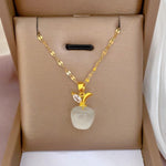 Apple Christmas Eve Stainless Steel Pendant Necklace