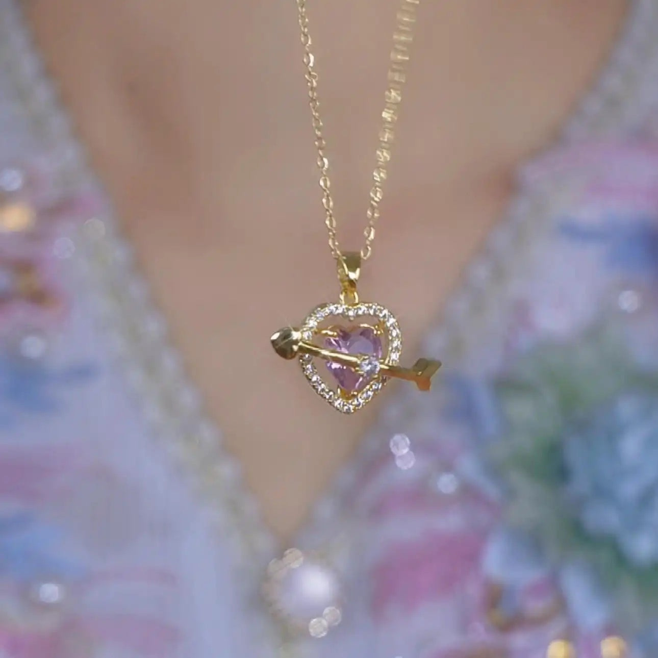 Arrow Heart Pendant Necklace