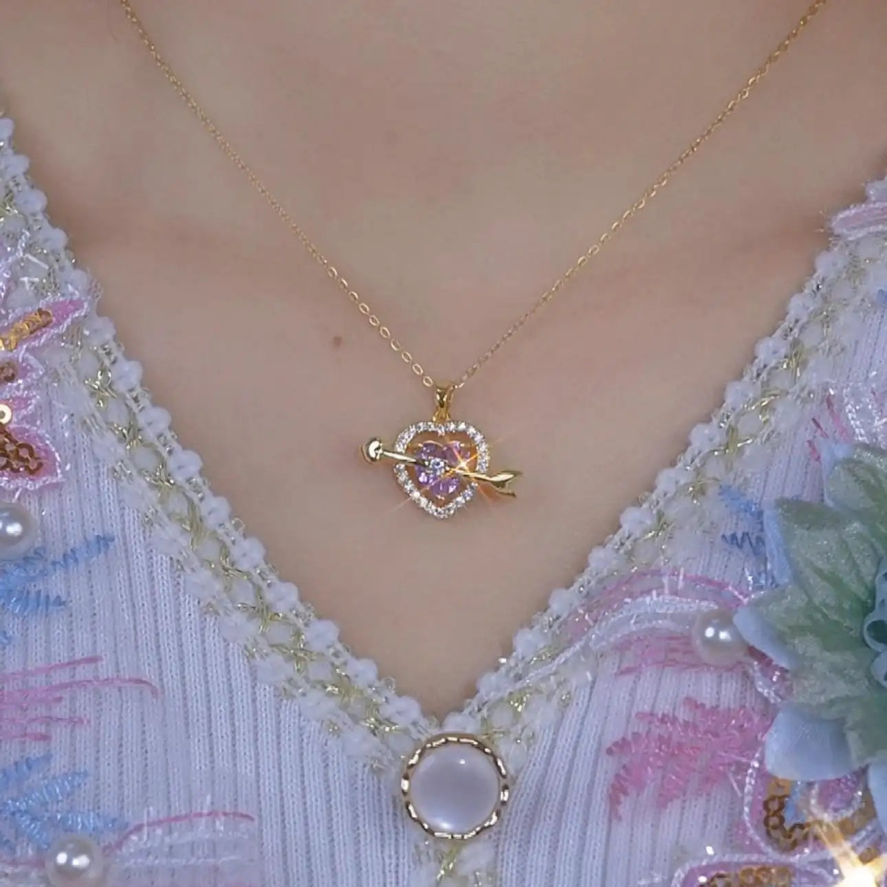 Arrow Heart Pendant Necklace
