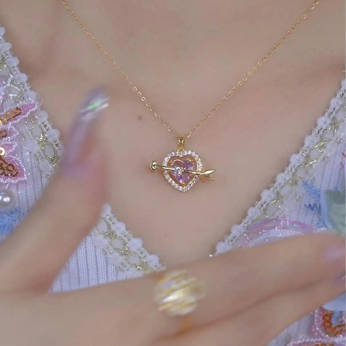 Arrow Heart Pendant Necklace