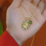 Artistic Vintage Crystal Virgin Mary Pendant Necklace
