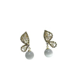 Asymmetrical Butterfly Wing Cat Eye Earrings