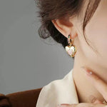 Asymmetrical Heart Crystal Sense Drop Earrings