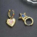 Asymmetrical Heart Crystal Sense Drop Earrings