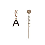 Asymmetrical Letter Long Tassel 925 Drop Earrings