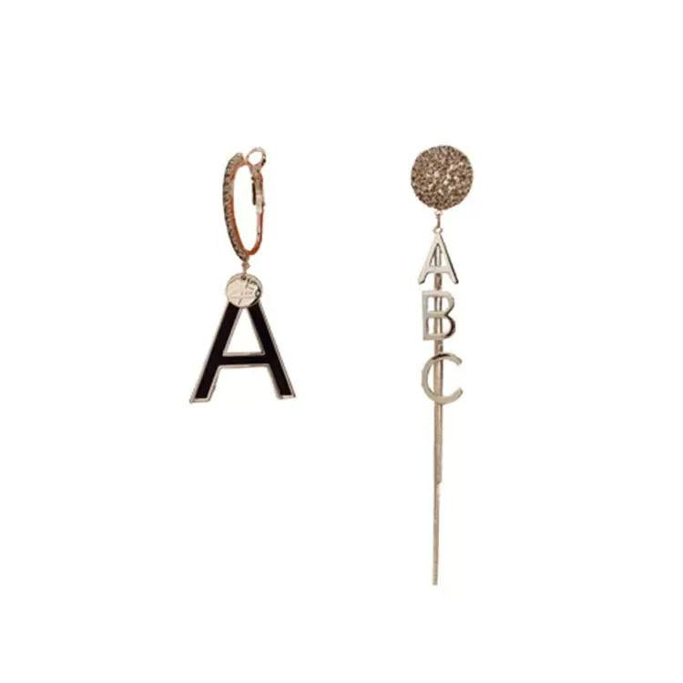Asymmetrical Letter Long Tassel 925 Drop Earrings
