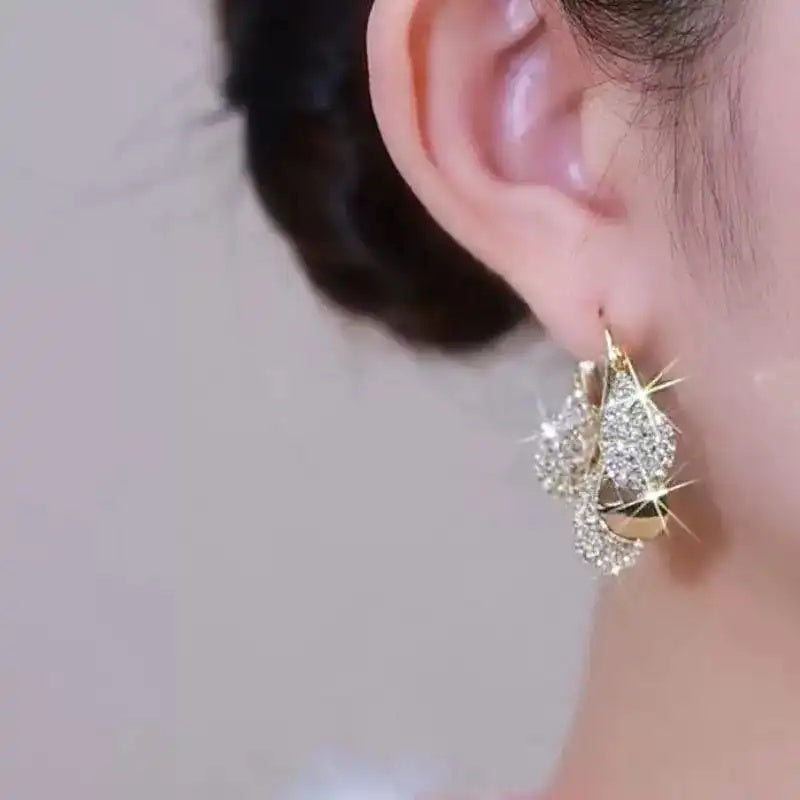 Asymmetrical Wave Korean Color-Block Geometric Earrings