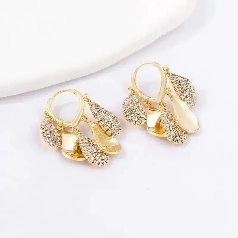 Asymmetrical Wave Korean Color-Block Geometric Earrings