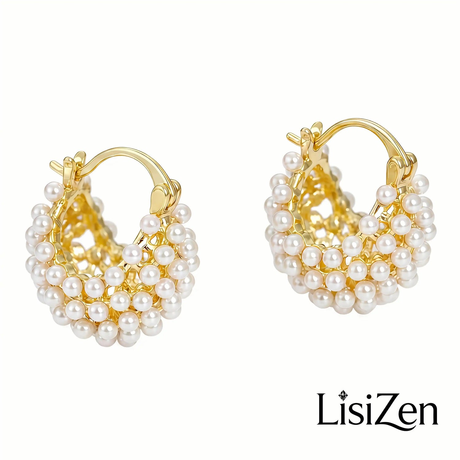 Beaded Basket Hoop Earrings
