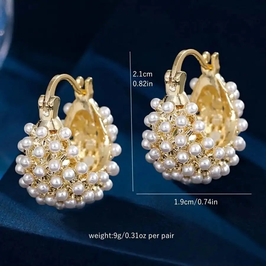 Beaded Basket Hoop Earrings