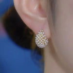 Beaded Basket Hoop Earrings