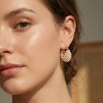 Beaded Basket Hoop Earrings