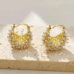 Beaded Basket Hoop Earrings