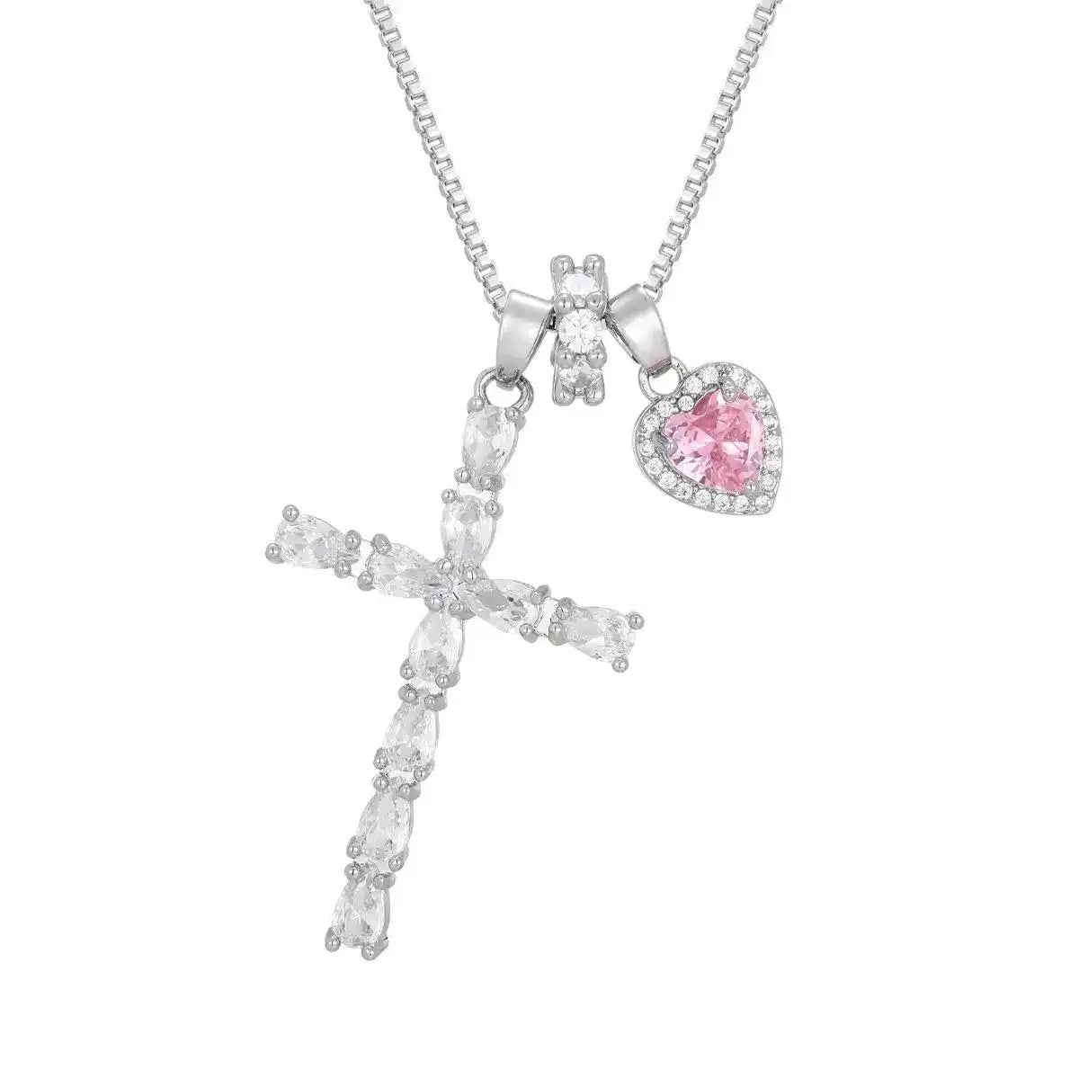 Best Selling Crystal Cross Heart Necklace