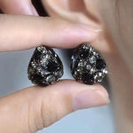 Black Crystal Stud Earrings