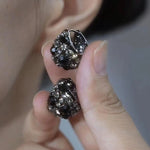 Black Crystal Stud Earrings